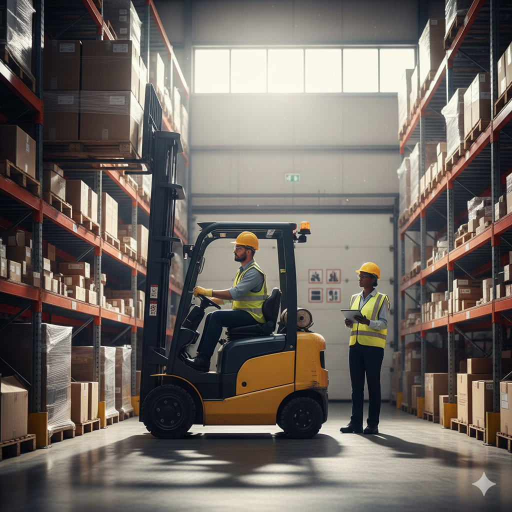 Operaci&oacute;n de gr&uacute;a horquilla